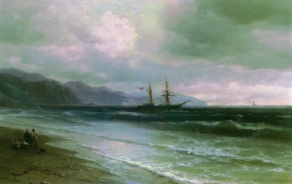 Landscape with a schooner