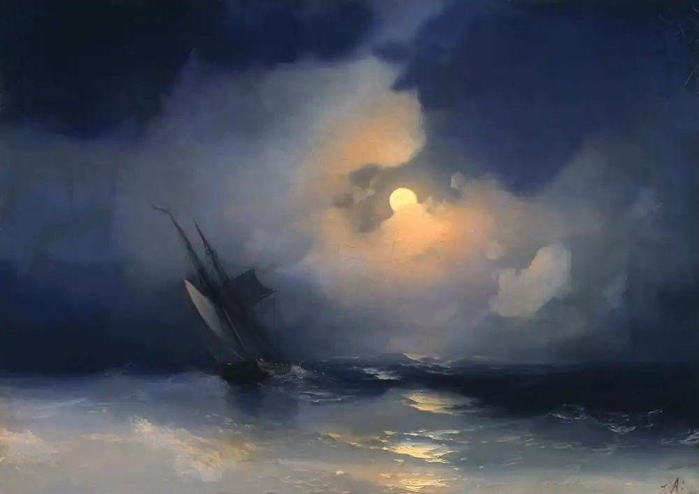 Storm at Sea on a Moonlit Night