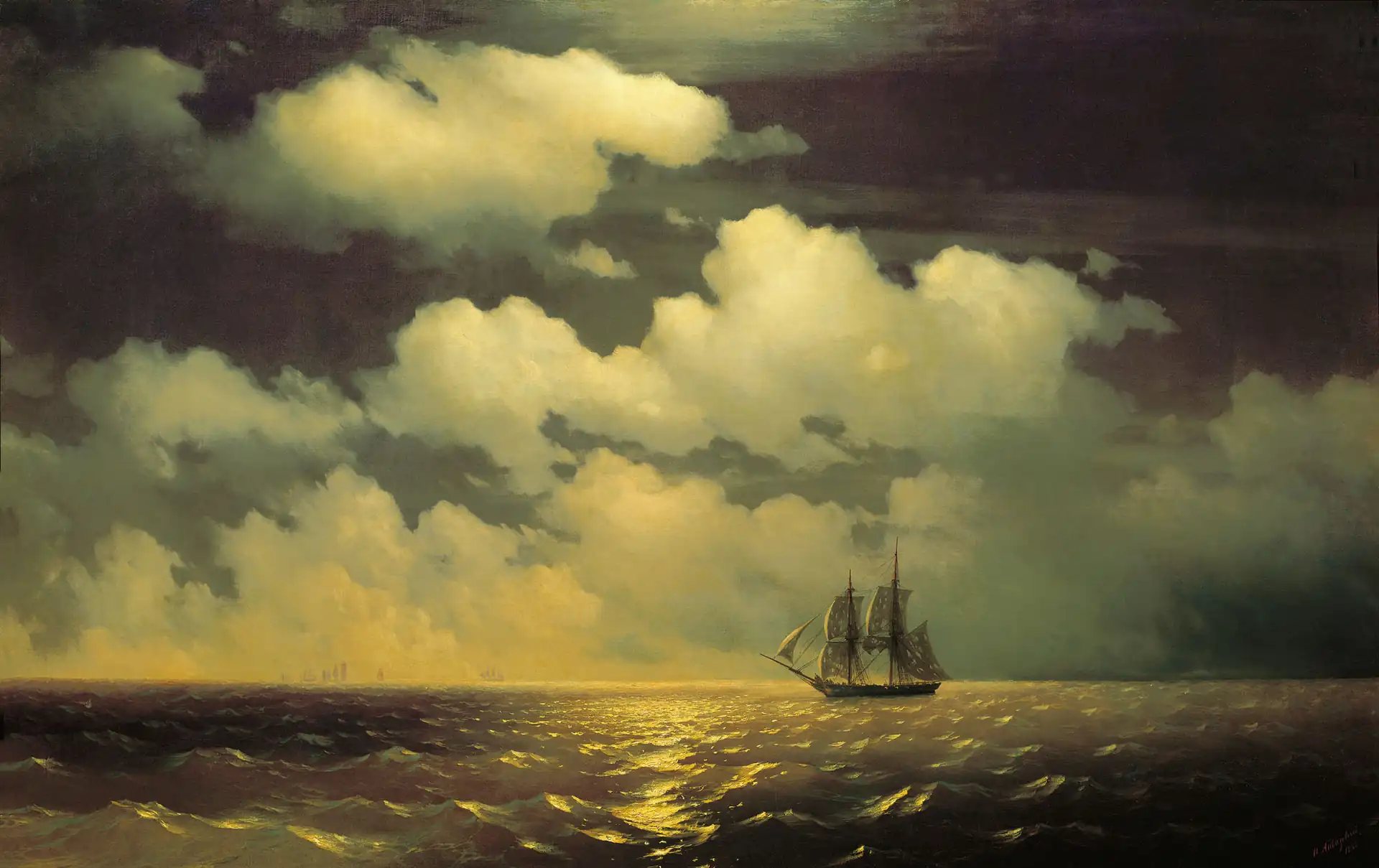 Meeting of the Brig Mercury with the Russian Squadron After the Defeat of Two Turkish Battleships