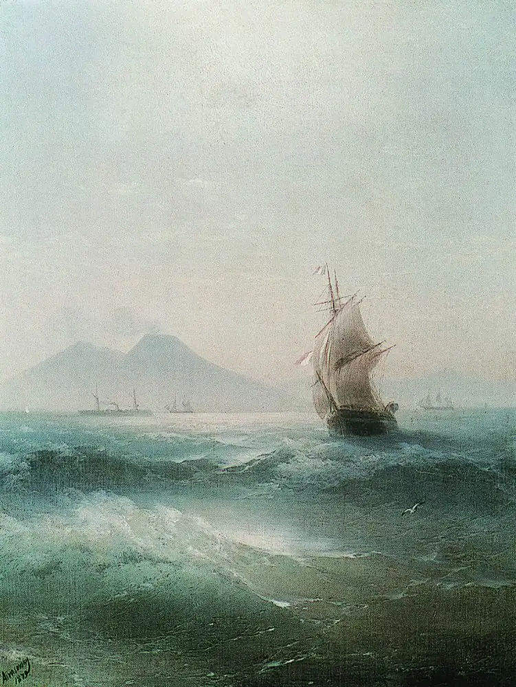 The Bay of Naples. View of Vesuvius