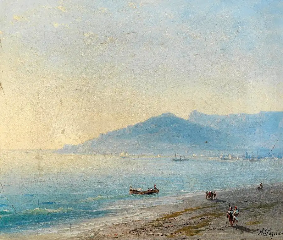 The Bay of Yalta with the Magobi and Ai Petri Mountains