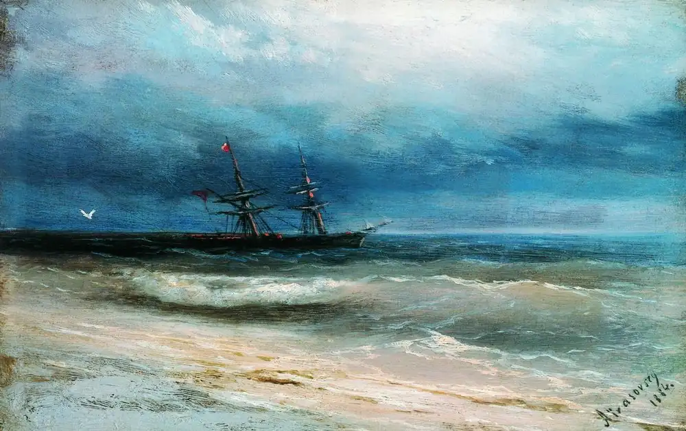Sea with a ship