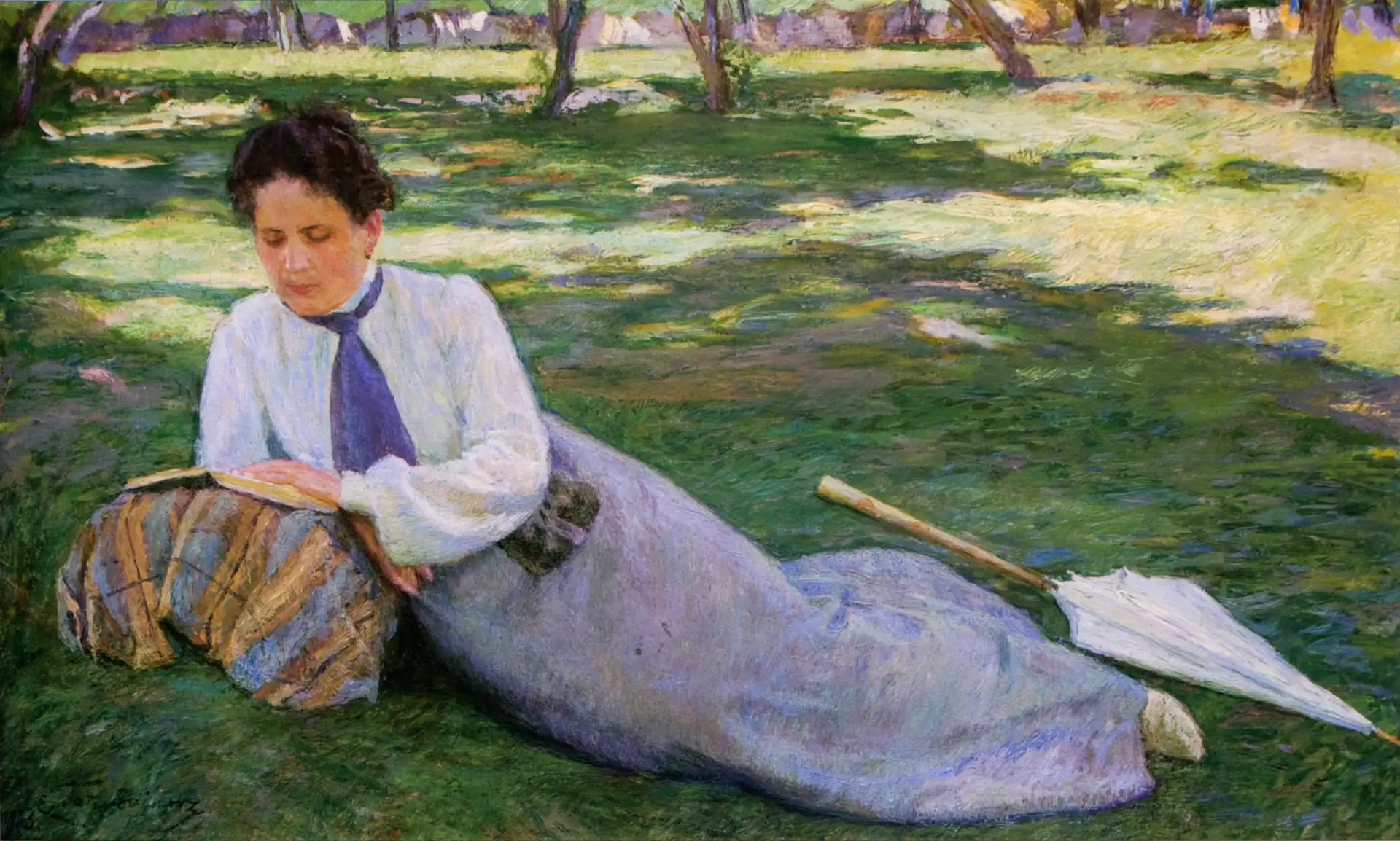 The woman reading in the garden