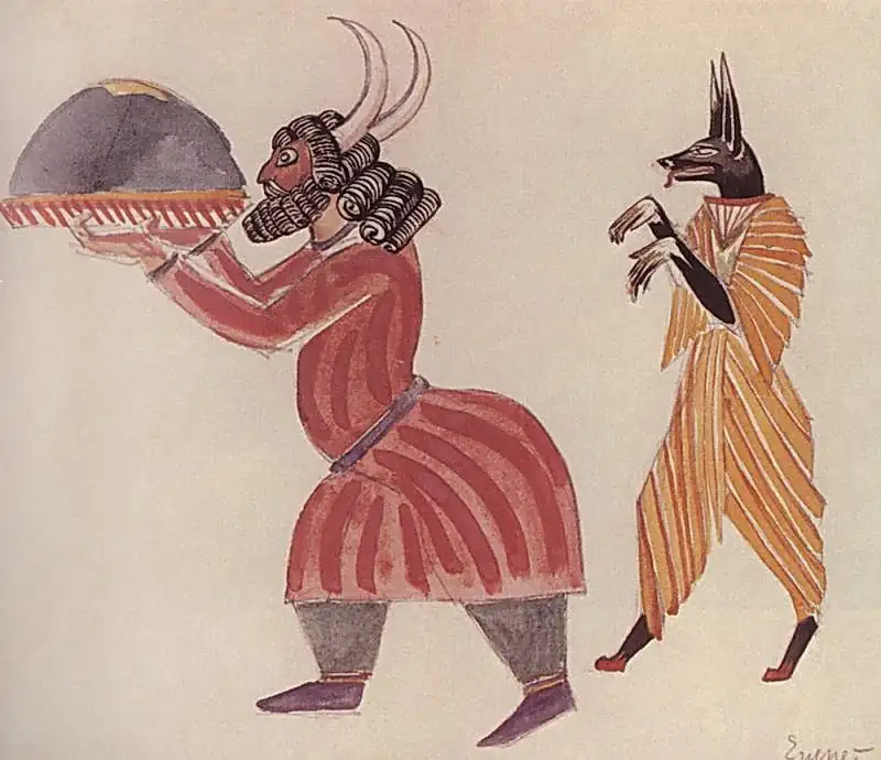 Costume design for the opera by Rimsky-Korsakov's "Golden Cockerel '