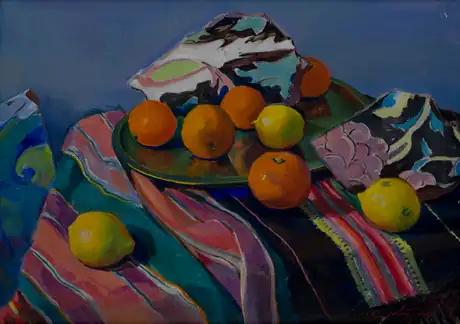 Still life with old Armenian pottery