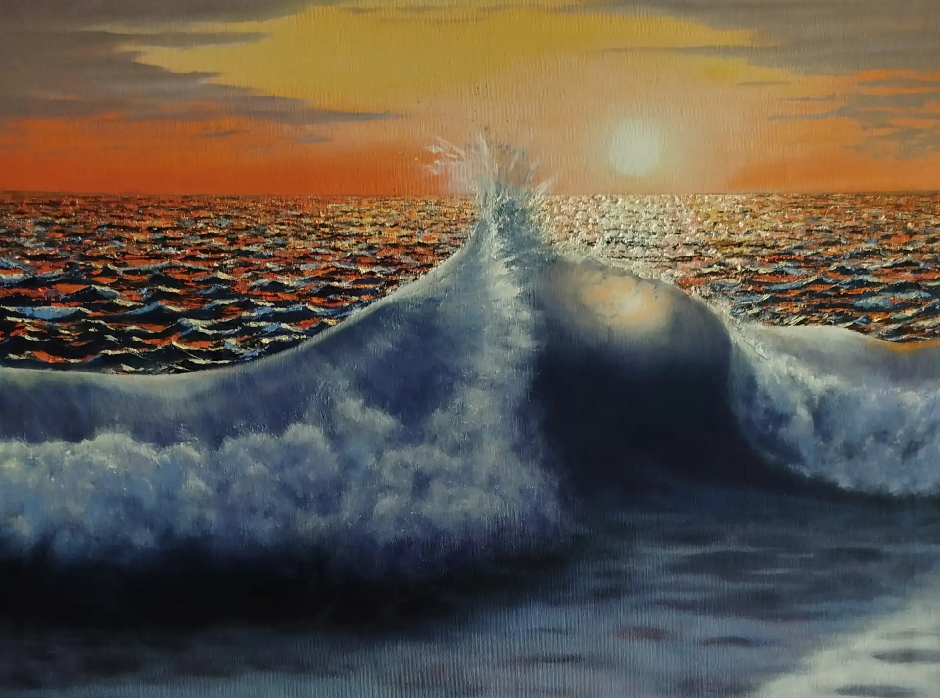Sunset. The Revelation of a Transparent Wave